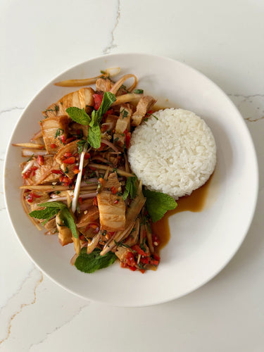 Crispy Air Fryer Pork Belly with Thai Dressing
